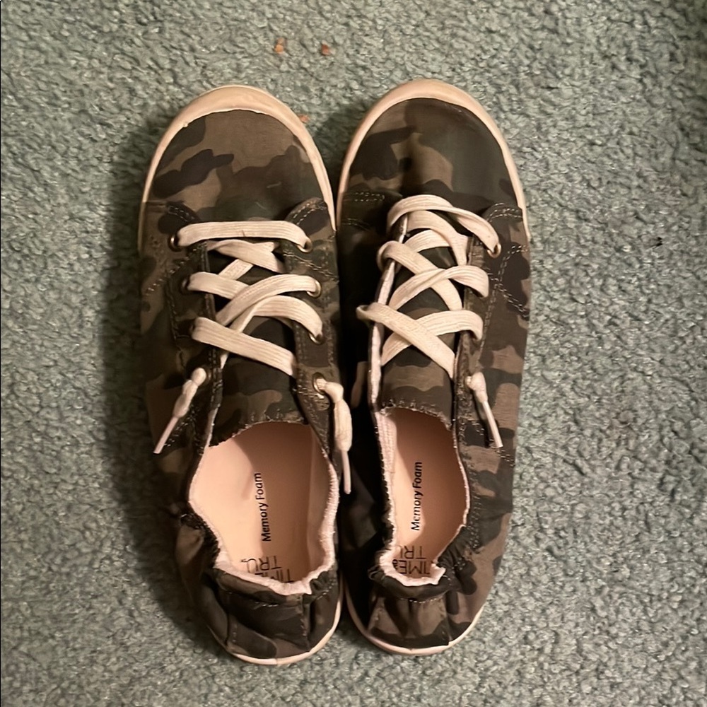 Camouflage Sneakers with White Laces